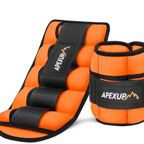 APEXUP ADJUSTABLE ANKLE WEIGHTS- 4 LB PAIR, ORANGE VELCRO CLOSURE-UNISEX - Picture 1 of 9